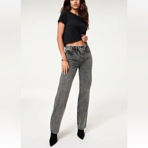 NWT Good American 90s Icon Black Straight Leg Jeans